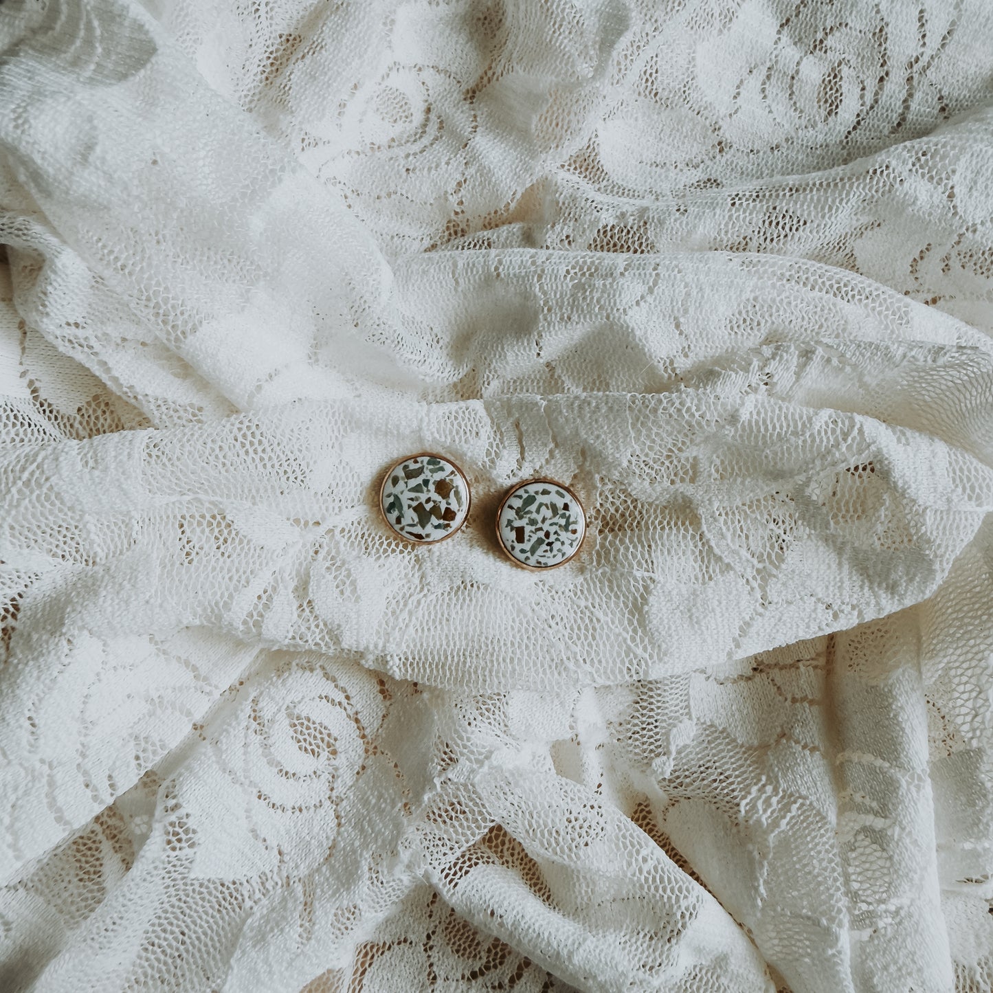 Broken Stone Green Turquoise Stud Earrings