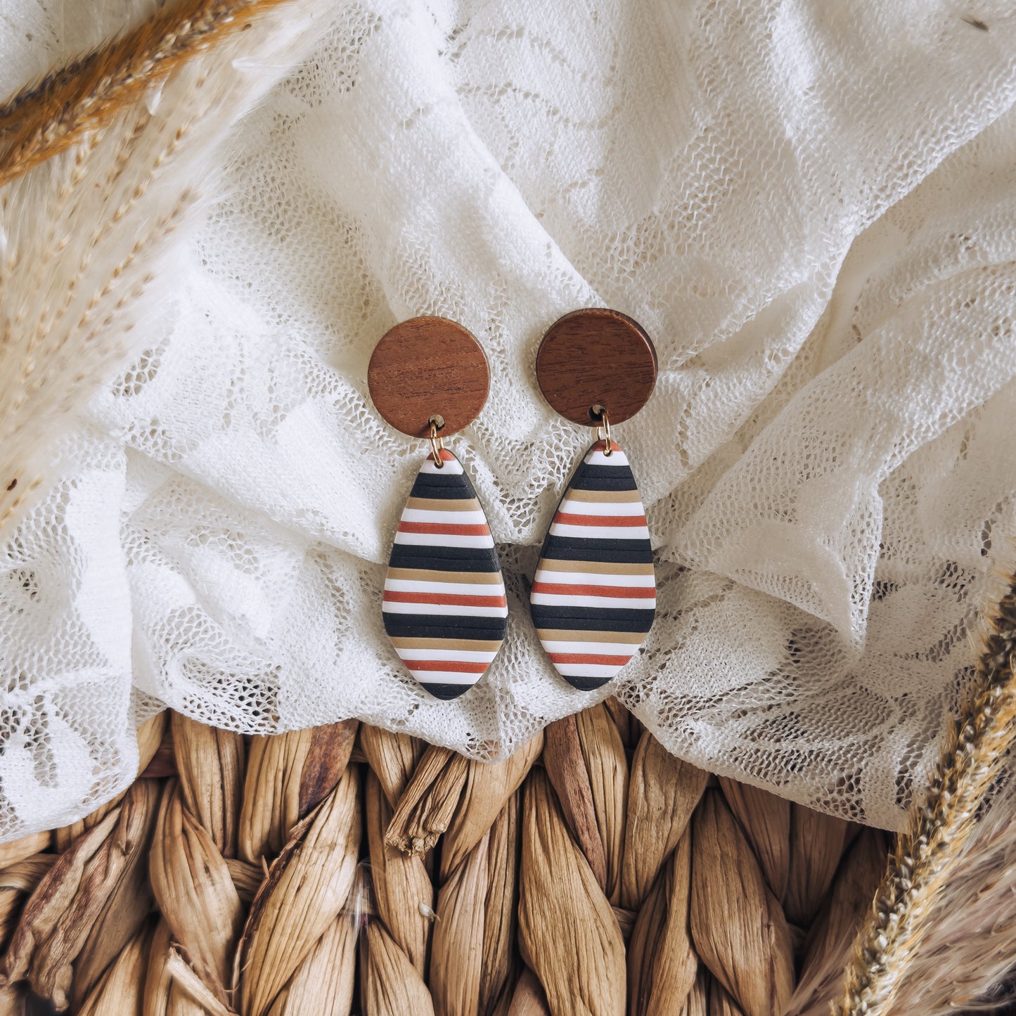Fall Stripes Vera Dangle Earrings