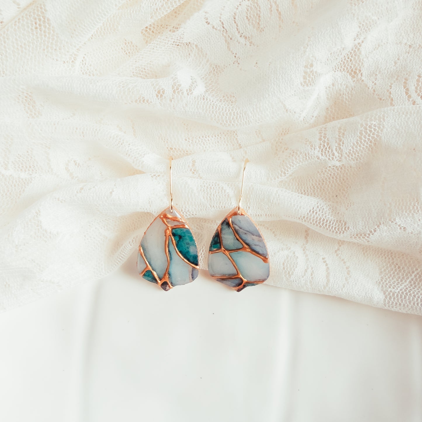 Waterfall Stain Glass Mavis Dangle Earrings