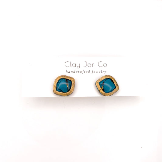 Turquoise Stone Emma Stud Earrings