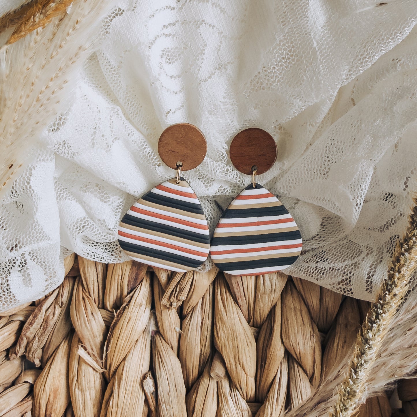 Fall Stripes Wilma Dangle Earrings