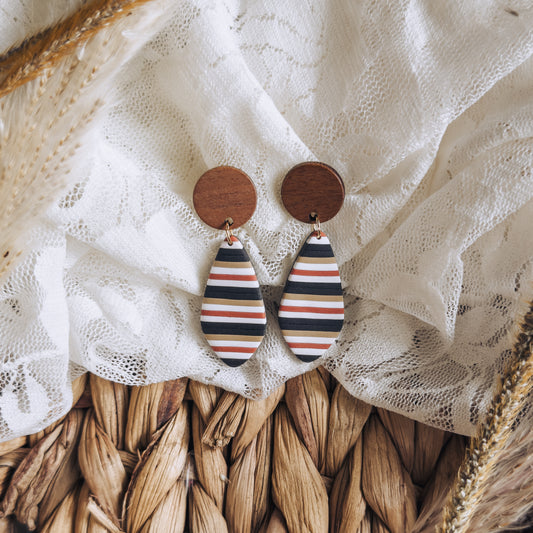 Fall Stripes Vera Dangle Earrings